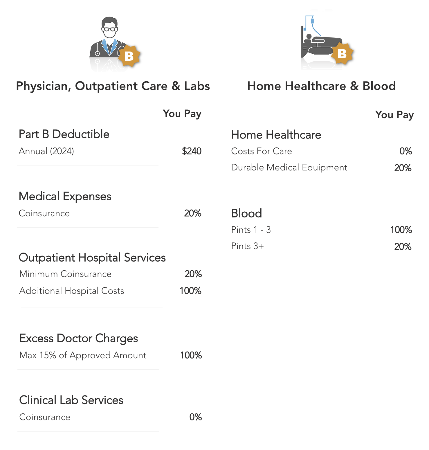 Diagram explaining Medicare Part B coverage for St. Augustine, FL beneficiaries.